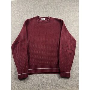 Woolrich Vintage 90s Men's Maroon Cotton Knit Crewneck Cottage Sweater L USA‎